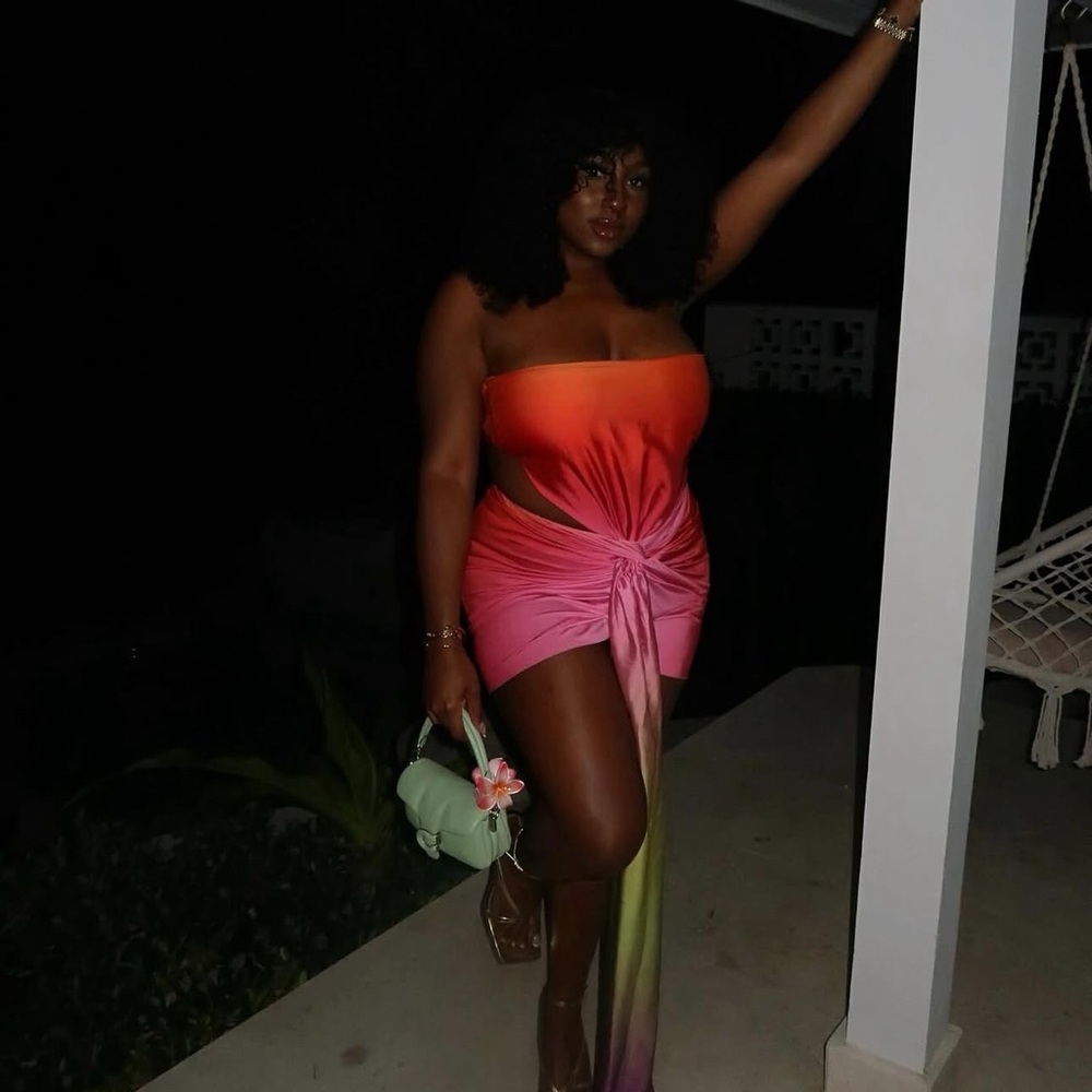 Revolve Vibrant Strapless Gradient Dress